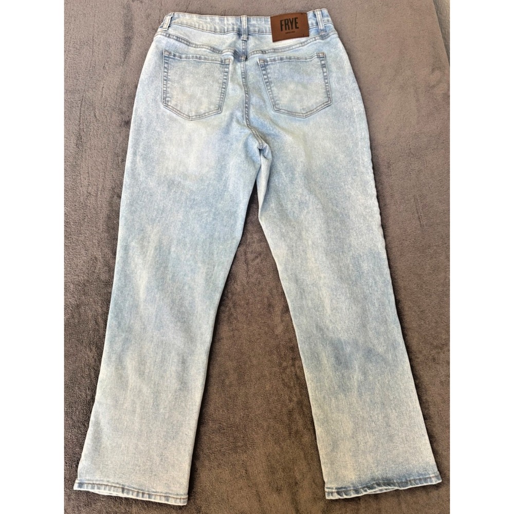 Frye Jeans Women 6/28 Light Stonewash Blue Straight Leg Western Cowgirl Casual - Picture 4 of 16